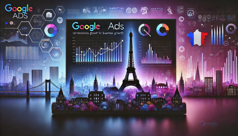 Изображение, демонстрирующее преимущества контекстной рекламы Google для роста бизнеса во Франции.