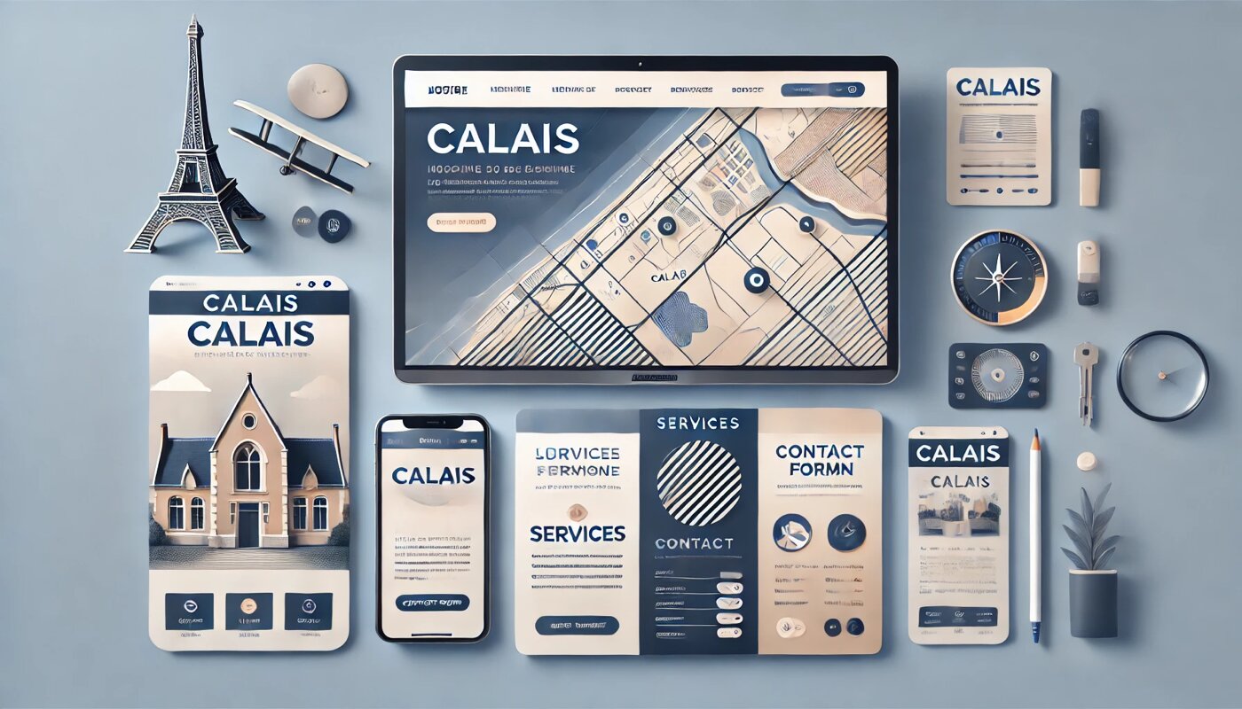 Conception de site web professionnel pour entreprises à Calais, avec un design moderne, une carte locale et des fonctionnalités responsives