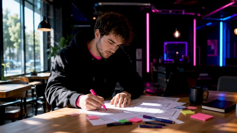 1781670777613entrepreneursketchingwebsitewireframes | Webstart Un entrepreneur en pleine élaboration des maquettes d’un site web