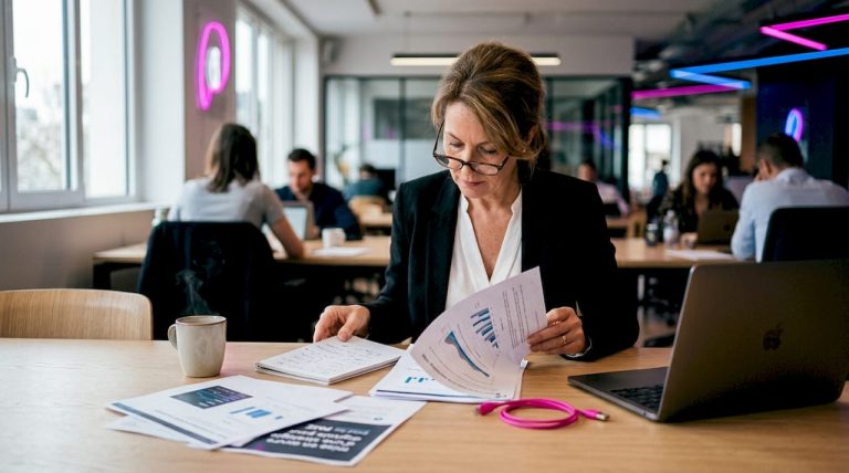 1782274343103pmemanagerworkingondigitalstrategydocuments | Webstart Responsable de PME en pleine élaboration de sa stratégie digitale