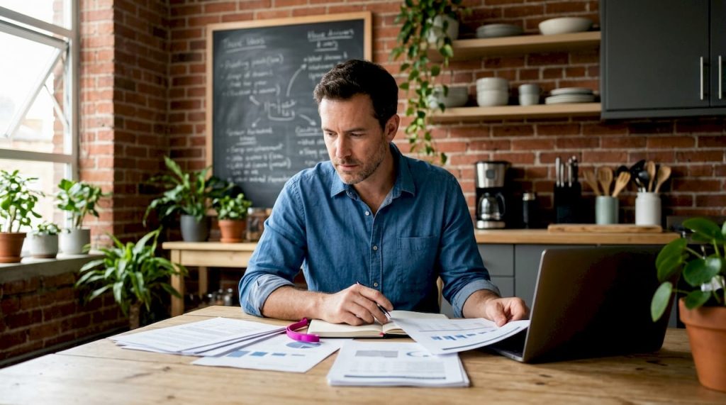 1783313333156businessownerreviewingonlinepresencereports | Webstart Dirigeant d’entreprise en train d’analyser les rapports sur la visibilité de son activité sur Internet