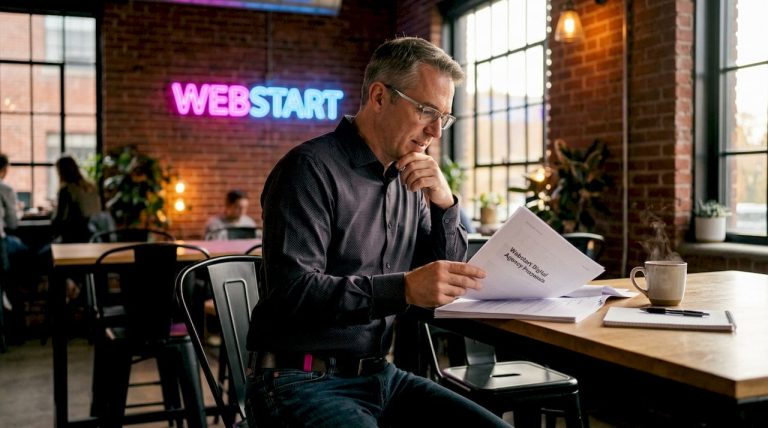 1783569008666businessmanreviewingdigitalagencyproposals | Webstart Un chef d’entreprise en train d’étudier les offres de différentes agences digitales