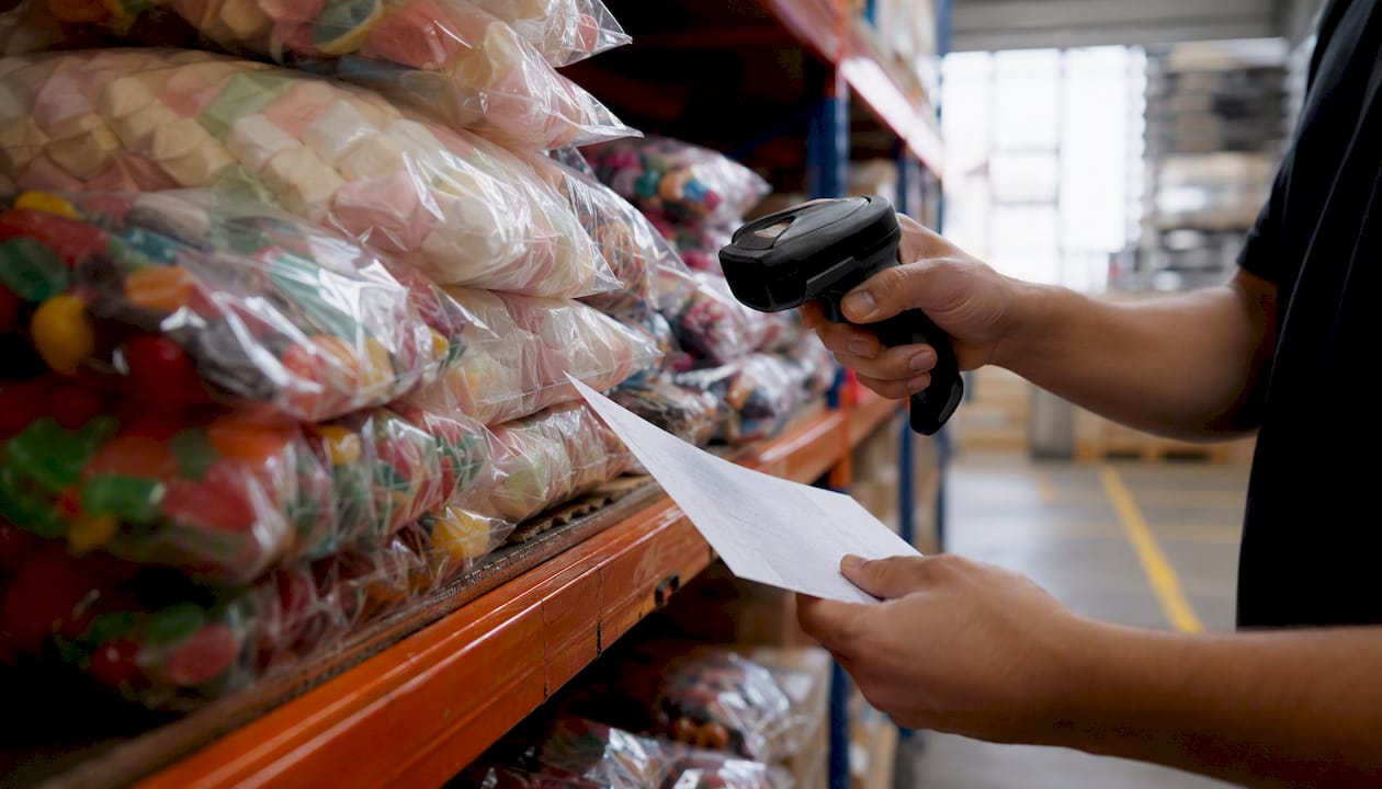 1785882254815warehousecandybagsandhalalcertificationscanning | Webstart Contrôle des sachets de bonbons en entrepôt et vérification de la certification halal